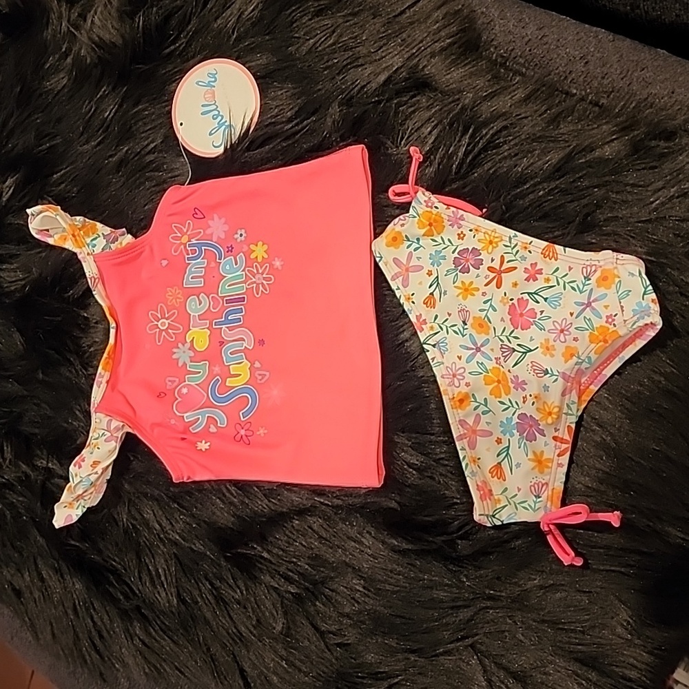 New Pink Floral 2 Piece Tankini Set, NWT
